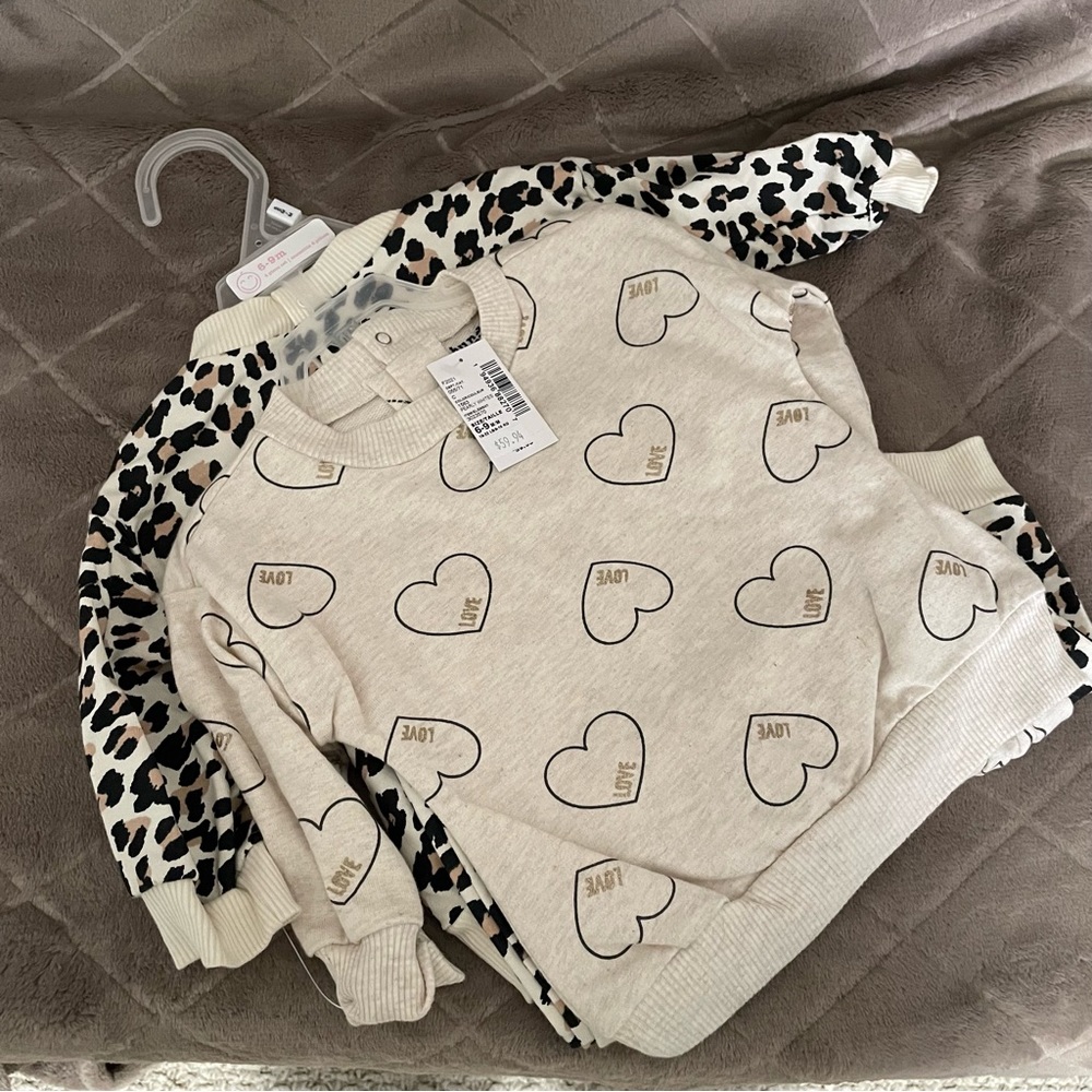 NWT 4pc Set 6-9 Months Baby Girl Leopard & Neutral  Set -The Children’s Place